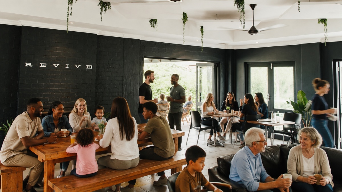 The welcoming interior of Revive Café